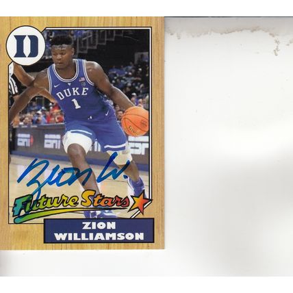 ZION WILLIAMSON 2015 FUTURE STARS ROOKIE AUTOGRAPHED DUKE TO NEW ORLEANS PELICAN