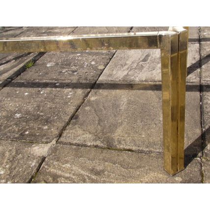 Large Metal Frame Coffee Table for Repair (Rusty) Brass Effect Glass Top modern