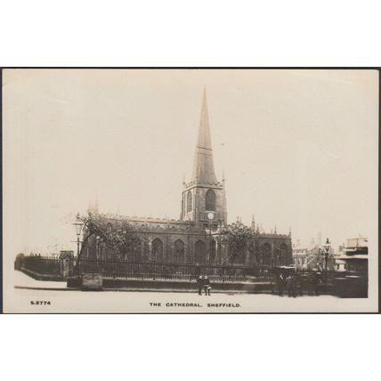 The Cathedral, Sheffield, Yorkshire, 1921 - WH Smith RP Postcard
