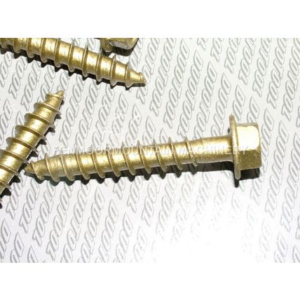 Coach screws 8.0 x 50mm Hex washer Golden Zinc class 3. 100 pieces