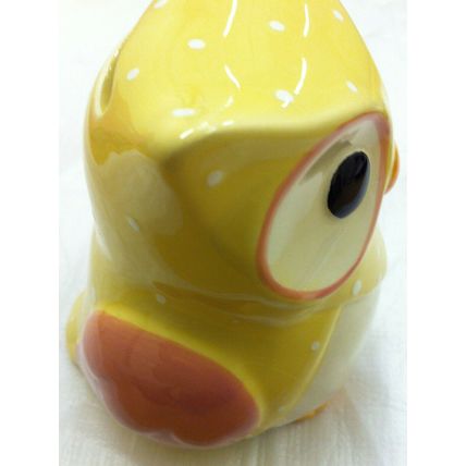 Beautiful Cute Shabby & Chic Yellow Owl Money Box - Makes Money Saving Fun