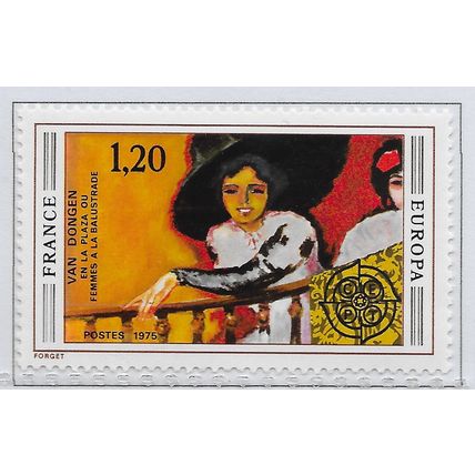FRANCE 1975 MINT UNMOUNTED MNH ART VAN DONGEN WOMAN BALISTRADE PLAZA PAINTING