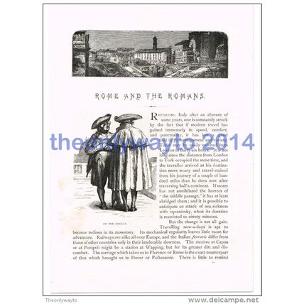 ON THE PINCIAN, ROME, ITALY, BOOK ILLUSTRATION/PRINT, c1891