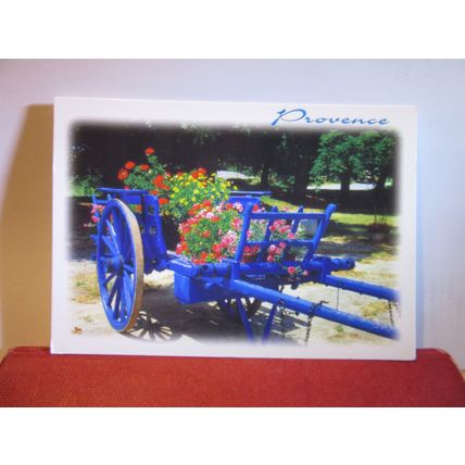 a FLORAL CART, PROVENCE, FRANCE used postcard 2003 pm =