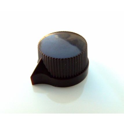 Small brown pointer knob for valve radio, amplifier, guitar pedal 1/4" pots