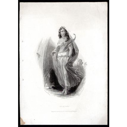 UNDINE 1837 William G. Jackman - W. Brown ANTIQUE PRINT
