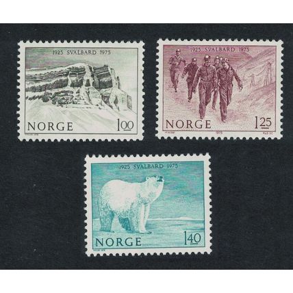 Norway Polar Bear Norwegian Administration of Spitzbergen 3v 1975 MNH