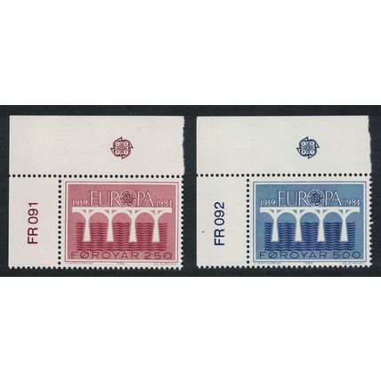 Faroe Is. Bridges Europa CEPT 2v Corners 1984 MNH SG#94-95
