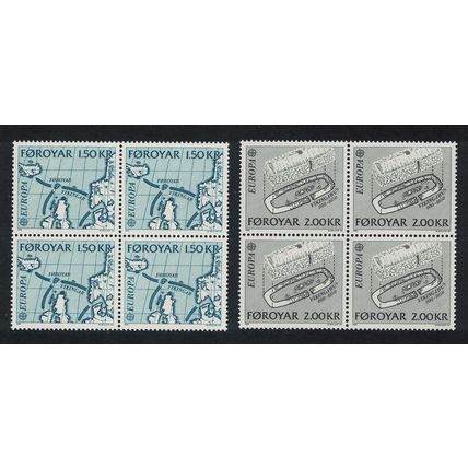 Faroe Is. Viking Voyages in North Atlantic Blocks of 4 1982 MNH SG#69-70