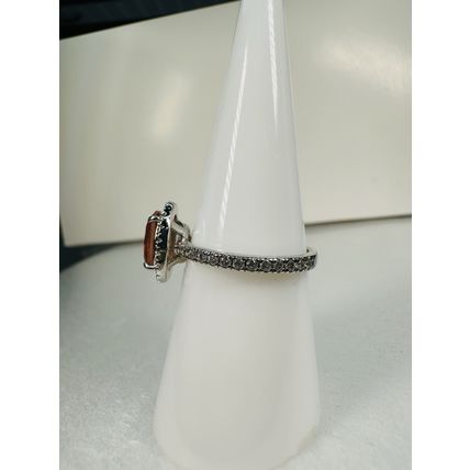Bomb Party Sz7 Revealed BP Ring Fashion Jewelry RBP Halo Orange Rhodium Pl
