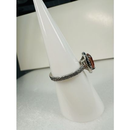 Bomb Party Sz7 Revealed BP Ring Fashion Jewelry RBP Halo Orange Rhodium Pl