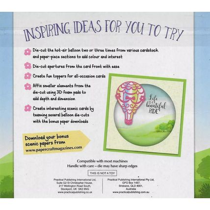 Creative Dies. Hot Air Balloon Die. Die Cutting Cardmaking Scrapbooking Crafts