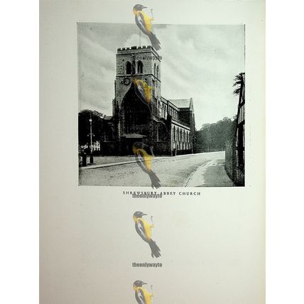 Shrewsbury Abbey Church; Great Malvern On Reverse, Book Illustration, 1926