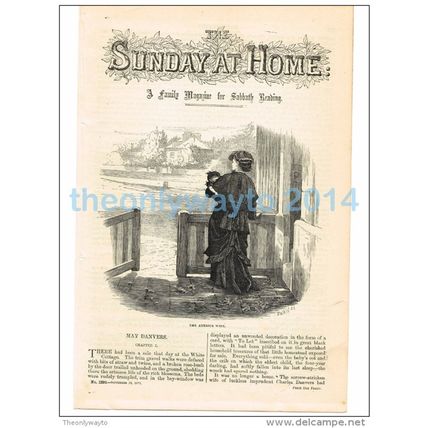 ANXIOUS WIFE, BOOK ILLUSTRATION/PRINT, 1877