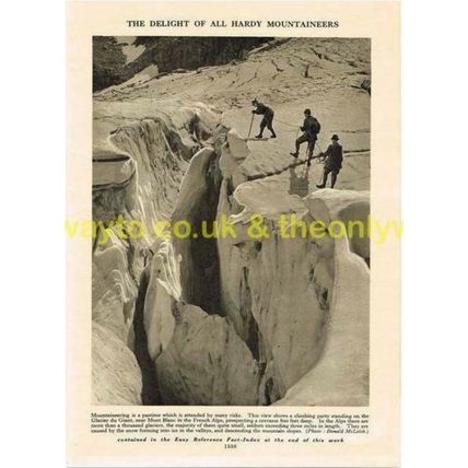 GLACIER DU GIANT, MONT BLANC, FRANCE, Book Illustration, c1925