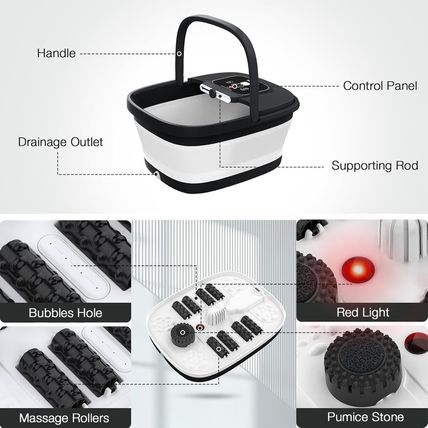 HOSPAN Collapsible Foot Spa with Heat, Bubble, Red Light, and Temperature Contro