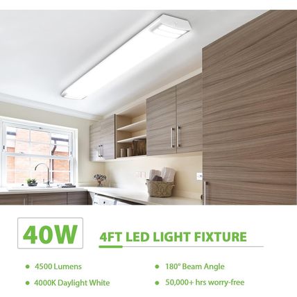 ANTLUX 4FT LED Flush Mount Puff Lights, 40W 4500LM, 4000K Neutral White, 48 Inch