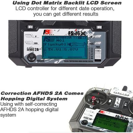 Fs-I6X 10CH 2.4Ghz RC Transmitter Controller with Fs-Ia6B Receiver Upgrade Cable