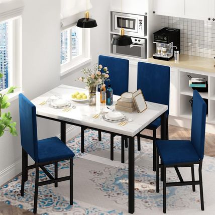 Hooseng Dining Table Set for 4- Space Saving Kitchen Table and Chairs for 4, Mod