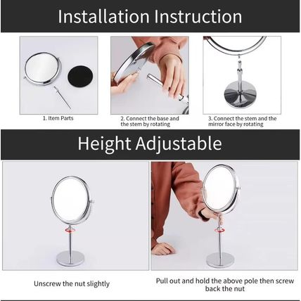 Nicesail Makeup Mirror Tabletop 8 Inch Double-Sided with 7X Magnification, Magni