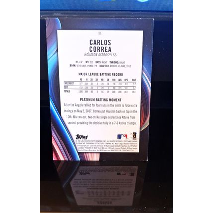 CARLOS CORREA 2018 TOPPS BOWMAN PLATINUM BASEBALL CARD #11