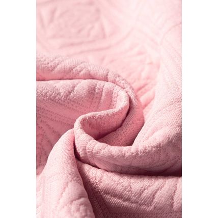 Light Pink Pearl Embellished Flower Textured T Shirt