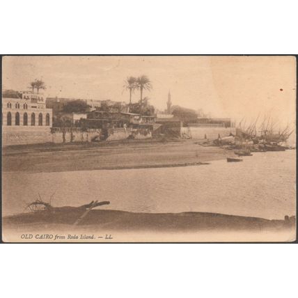Old Cairo from Roda Island, 1913 - Lévy Postcard LL
