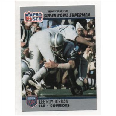 PRO SET 1990 Super Bowl Supermen card No.89 Lee Roy Jordan, Cowboys