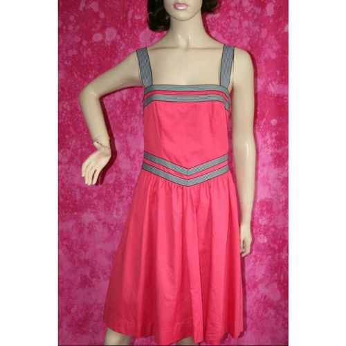 Vintage 1970 Style Strappy Sun Dress Full Skirt Size 12 Womens