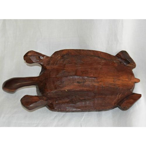 Vintage Carved Solid Wood Tortoise Fire Place Ornament Large