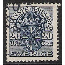 Fa TJ 50: 20 ö blue Official Stamp: Coat of Arms, watermark wavy lines.