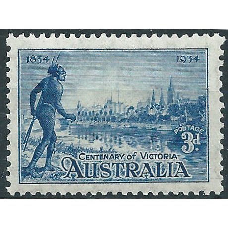 Australia 1934 SG148a 3d Blue Perf 11.5 Mounted Mint .. ..