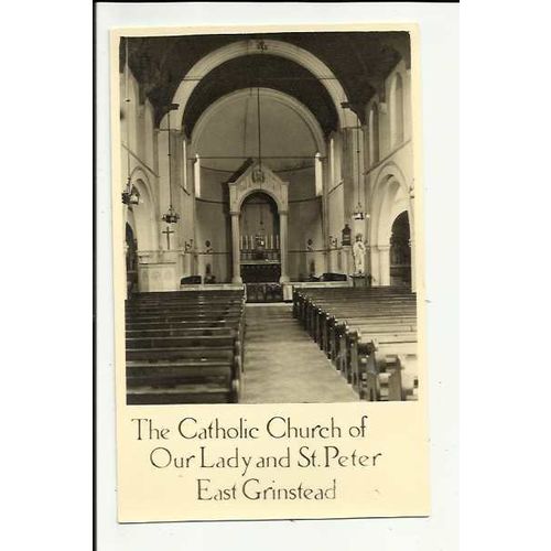 Sussex EAST GRINSTEAD Catholic Church Interior Postcard by Connold