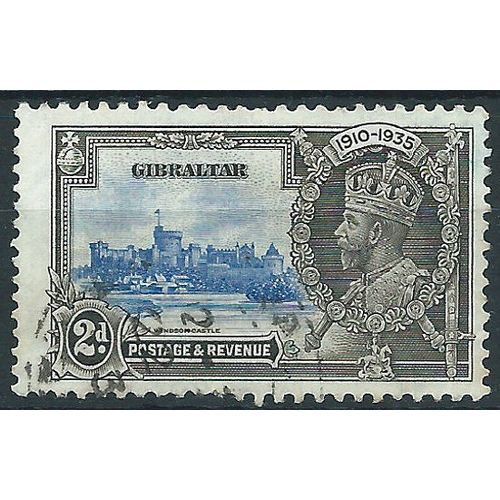 Gibraltar 1935 SG114 2d Ultramarine & Grey-Black Silver Jubilee Fine Used....
