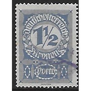Po Mi 85 x (ʘ): 1½ Kr. deep blue Postage Due Stamp: Numeral.