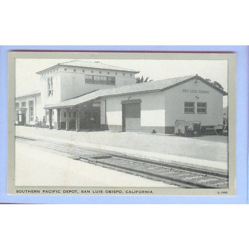 CA San Luis Obispo Southern Pacific Depot Black & White Photo Type View Sm~8