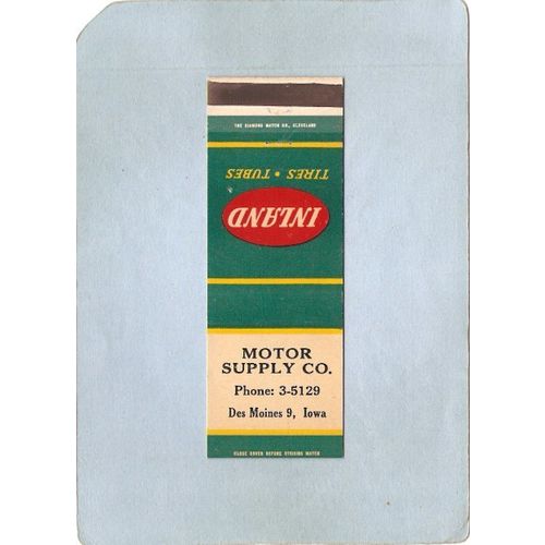 IA Des Moines Matchcover Motor Supply Co Inland Tires Tubes spare_box1~185