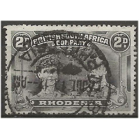 Rhodesia 1909 SG130 2d Black & Grey-Black Fine Used . ..