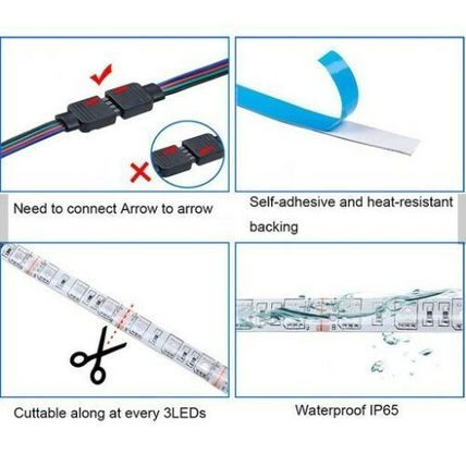 32.8 FT RGB 5050 LED Waterproof Color Changing Strip Lights Indoor Outdoor IP65