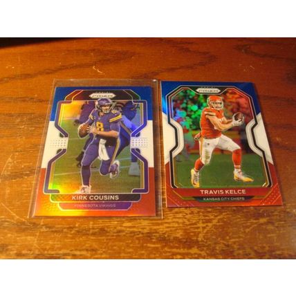 2020-2021 Panini Prizm , 8-cards, Red /White/Blue Prizms, KELCE/COUSINS ++