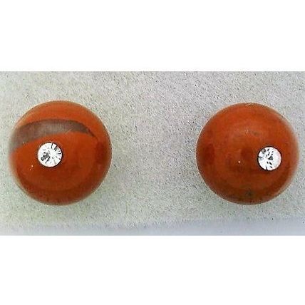Red Jasper Crystal 8mm Gemstone Stud Earrings 3