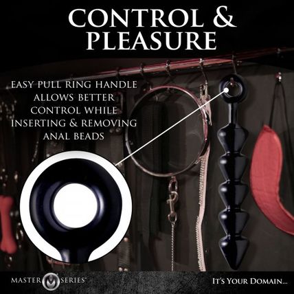 Spades XL Anal Beads Butt Plug Master Series TPR Extra Large Ass Butt Huge Black