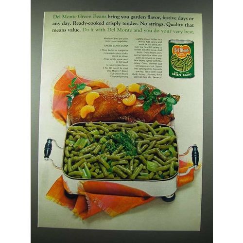 1965 Del Monte Green Beans Ad - Green Beans Diana recipe