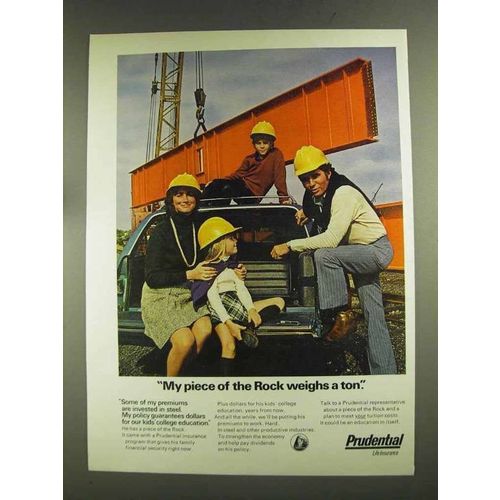 1972 Prudential Insurance Ad - My Rock Weighs a Ton