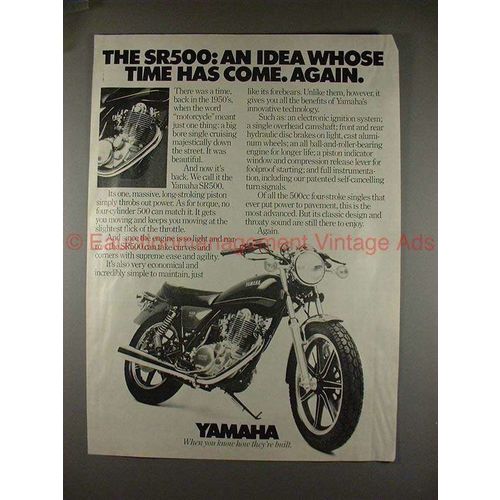 1978 Yamaha SR500 Motorcycle Ad, Time Has Come Again!!