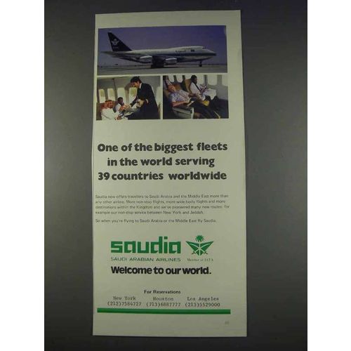 1982 Saudia Saudi Arabian Airlines Ad - Biggest Fleets