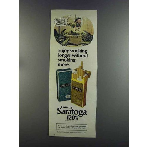 1982 Saratoga 120's Cigarettes Ad