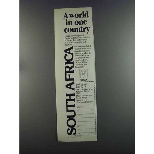 1982 Satour South African Tourist Corp. Ad - A World