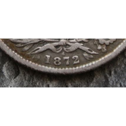 1872 Queen Victoria Silver 92.5% Young Head Shilling 1/- British English Die 4