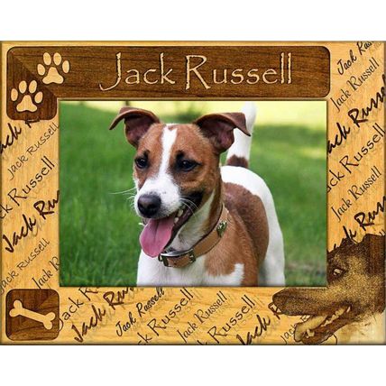 Jack Russell Laser Engraved Wood Picture Frame (5 x 7)